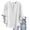 White, variant on Women's 3/4 Lace Sleeve V-Neck Button Casual Blouse Loose Fit Cropped Shirt Spring Summer Vacation Boho Fashion Top, Black 3XL