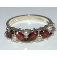 thumbnail image 4 of LBG British Made 14k White Gold Natural Garnet & Cultured Pearl Womens Eternity Ring - Size 10 - 33 size options, 4 of 6