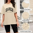 thumbnail image 5 of Women's Oversized T Shirts V Neck Striped Tees Summer Half Sleeve Casual Comfy Cozy Tunic Tops Plus Size Spandex Tee Casual Shirts Women Women Casual Shirts Summer Short Women Womens Bulk Shirts Women, 5 of 8