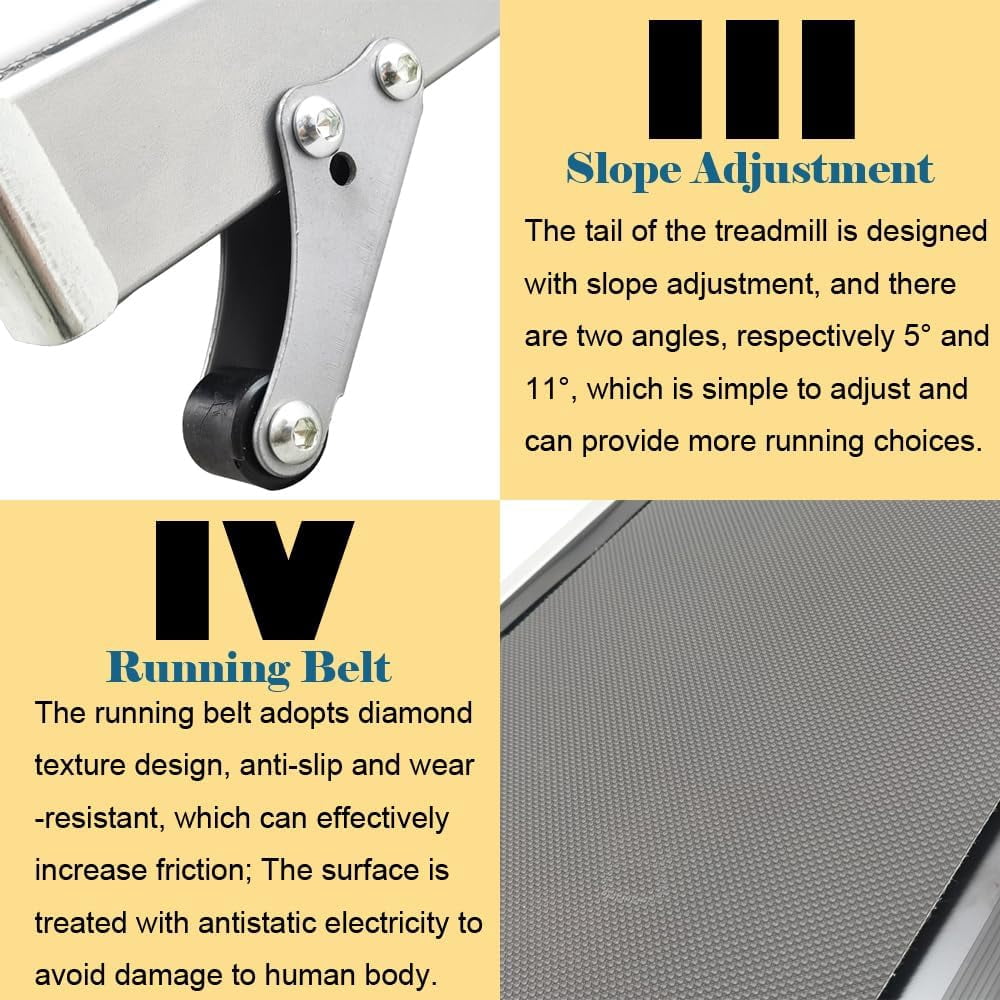 Portable Shock Absorption Walking Folding Treadmill Fitness Non-Electric Running Exercise Machine with Digital LCD Display for Home