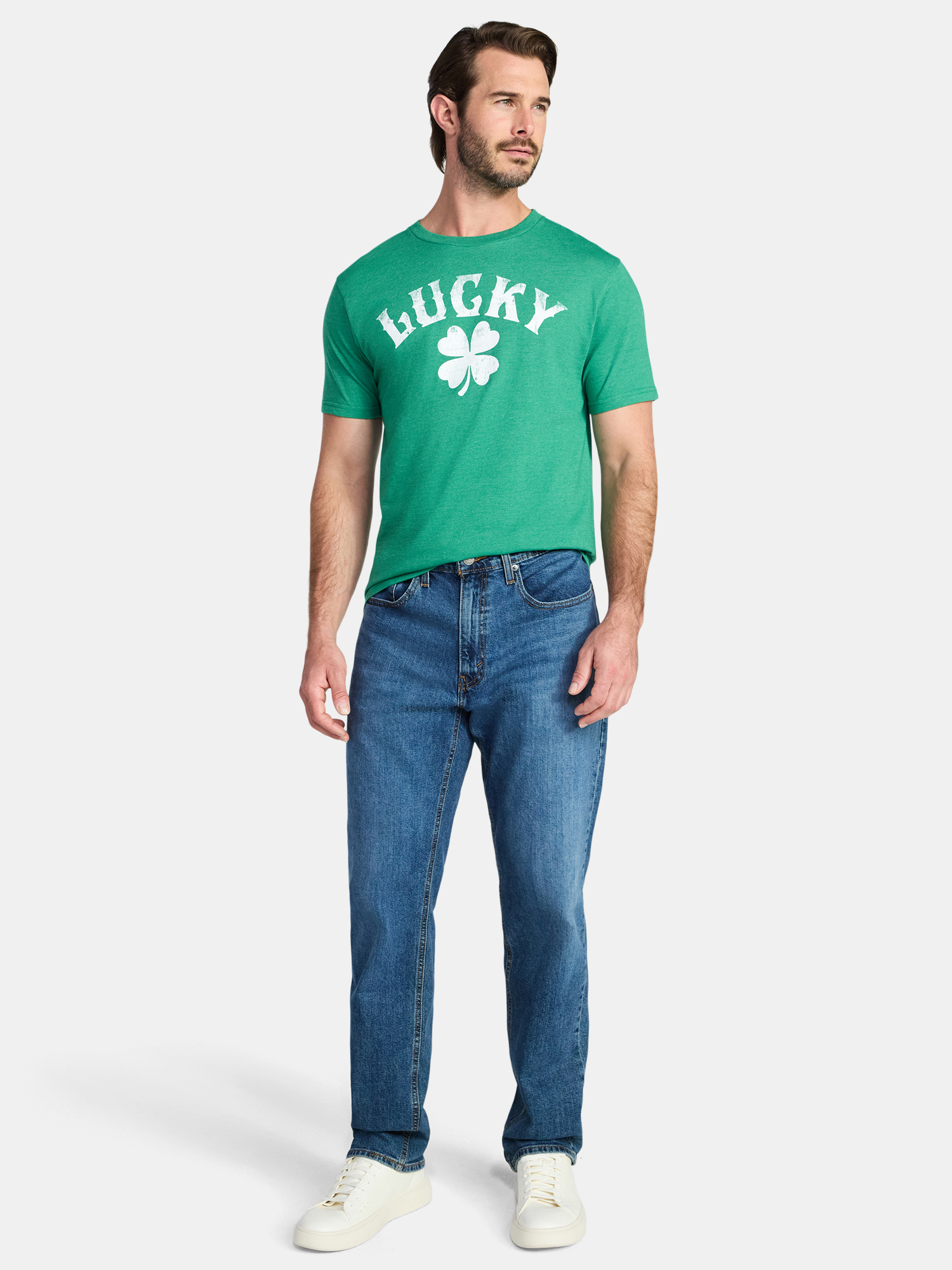 Saint Patrick's Day Men's Lucky Clover Graphic Tee by Way to Celebrate, Sizes XS-5XL