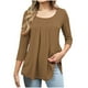 thumbnail image 3 of Blusa para mujer,Camiseta de manga 3/4 para mujer, talla grande, blusa informal estampada, poliéster, cuello redondo, corte regular, sopatenor, 3 of 8