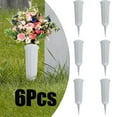 thumbnail image 1 of leaveforme 6 Pack - 7 Inch Memorial Floral Vase with 2.7" Stakes - for Artificial Flowers for Grave Site Outdoor Flower Arrangement Container Memorial Supplies, 1 of 8