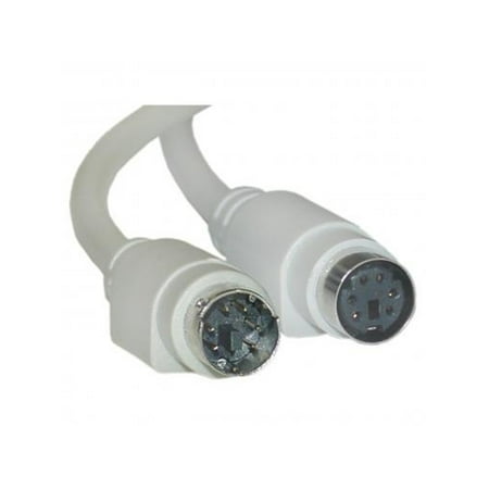 Male 2 Conductor - PS/2 Extension Cable, Keyboard / Mouse, PS/2 Male to PS/2 Female, MiniDin6 Male to MiniDin6 Female, 6 Conductor, Straight, 3 foot