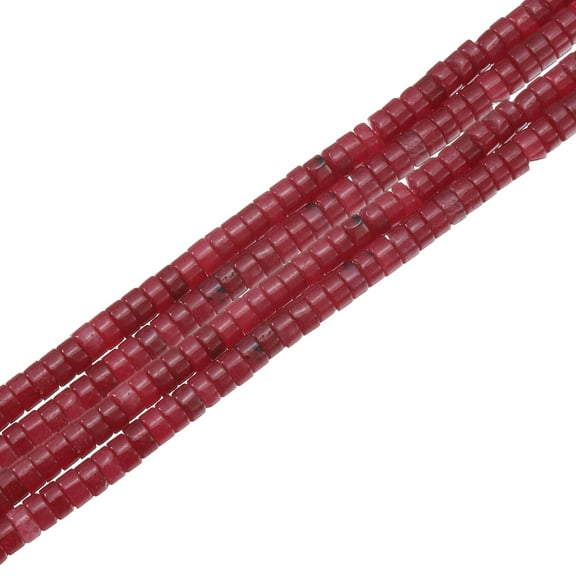 Uxcell 155 pcs Natural Spacer Beads 4mm Loose Semi Stone Beads for Bracelet, Light Red