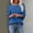 Blue, variant on Women Raglan Crew Neck Vertical Waffle Rib Knit 3/4 Flare Sleeve Pullover Top, Soft Heather Solid Loose Curved Hem Casual Blouse for Fall Winter Daily Office Loungewear Outfits (Khaki,S)