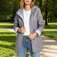 thumbnail image 2 of Winter Jackets for Women Plus Size Turndown Collar Long Sleeve Solid Color Waterproof Mesh Lining Windbreaker with Zipper Pockets for Hiking Camping Casual Outdoor Activities, 2 of 10