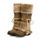thumbnail image 4 of Botas de mujer Botas de nieve sin cordones Botas de algodón de terciopelo Zapatos cálidos de algodón sólido Pelota de felpa Botas de caballero étnicas Wmkox8yii ghj1241, 4 of 4