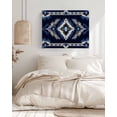 thumbnail image 3 of Navy Blue Grey Boho Wall Art for Living Room,Canvas Picture Wall Decor for Bathroom Bedroom,Southwestern Geometric Vintage Ethnic Painting Artwork for Office Kitchen Hallway Dining Room Decor 20"x24", 3 of 8