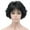 black, variant on Women's Wig - 2 Tone Grey White Ombre Synthetic Short Layered Curly Hair Wig with Puffy Bangs