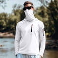 thumbnail image 6 of Havenx Mens UPF 50+ Fishing Shirts Long Sleeve Uv Protection Shirt with Zip Pockets Quick Dry Hooded Hoodie Shirt with Mask Cooling Lightweight Outdoor Hiking Fishing Blouses,White L, 6 of 6
