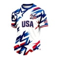 thumbnail image 2 of 2026 USA Soccer Jersey for Men 2D Graphic Crewneck Short Sleeve Tee Soft Summer Casual Retro Football Top, Sky Blue XXXXL, 2 of 6