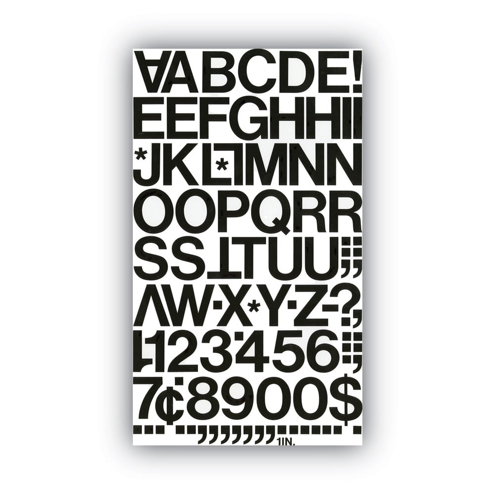 (5 pack) Chartpak, CHA01030, Vinyl Helvetica Style Letters/Numbers, 88 / Pack, Black