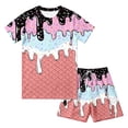 thumbnail image 4 of HAYIMI Ice Cream Print Boys Outfit Sets O-Neck Short Sleeve T-Shirts With Shorts Two Piece Summer Outfit Sets For Kids Stylish Clothes Sets, 4 of 4
