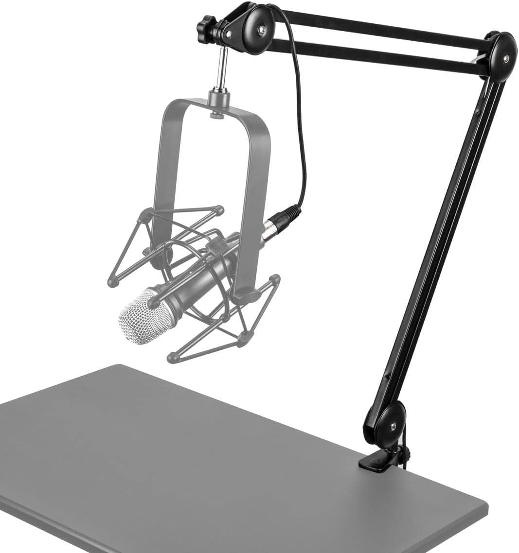 Focusrite Scarlett 2i2 Studio 4th Gen USB Audio Interface Boom Arm Mic Stand Desktop Mount Detachable Clip XLR Cable Microphone Pop Filter Cable Ties