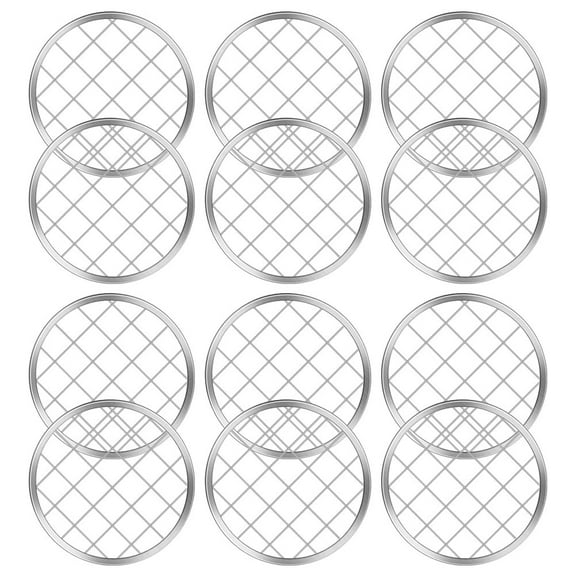PBPBOX 12Pcs Metal Flower Grids for Mason Jar Lid Floral Insert Simple and Elegant Design Office Use 3.38X3.38X0.08in