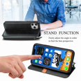 thumbnail image 3 of Dteck for Apple iPhone 12 Pro / 12 Premium Leather Case, Shockproof Wallet Cover Magnetic Flip Case Cash & Card Slot PU Leather Phone Cover (Black), 3 of 7