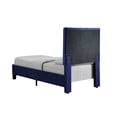 thumbnail image 4 of JERFIT Twin Size Upholstered Platform Bed Frame with Headboard, Navy Blue Fabric, Solid Wood Structure, Easy Assembly, 4 of 6