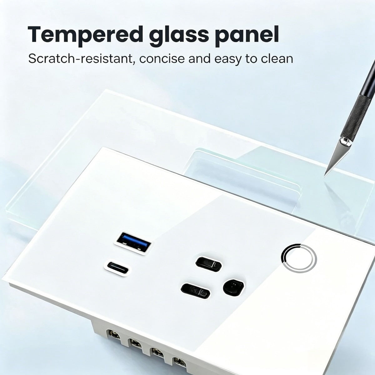 Melery US Smart Outlet - WIFI Tuya 15A 30W USB TYPE-C, Touch Control Wireless Remote Works with Smart Home Assistants