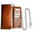 thumbnail image 7 of IBRO Motorcycle Chain Wallet for Men - 100% Natural Genuine Leather, Long Trifold RFID Blocking, Credit Card Money Organizer - Mens Trucker Biker Metal Chain Wallets Crunch Brown, 7 of 7