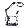 thumbnail image 1 of Soporte para placas de circuitos impresos Helping Hands con luz y lupa de 10x para talleres de reparación electrónica, soldadura y manualidades., 1 of 9