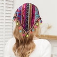 thumbnail image 6 of HuangHuanChen Boho Headbands for Women Tie-Back Triangle Head Scarf Head Kerchief Headband Knit Head Wrap Hair Scarves Headband for Women Non Slip Boho Triangle Tassel Bandana Red One Size, 6 of 6
