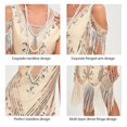thumbnail image 6 of 1920s Vintage Dress Summer Fringe Beaded Great Gatsby Flapper Evening Dress Party Cocktail Prom,L,Black and Golden, 6 of 10