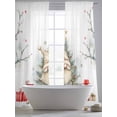 thumbnail image 4 of Christmas Sheer Curtains 108 Inch Length 2 Panels Set, Xmas Gnomes Tree Snowflake Botanical Voile Window Treatment Semi Sheer Long Curtains Drapes for Bedroom/Living Room/Kitchen 52"x108"x2, 4 of 7