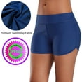 thumbnail image 5 of Women Sporty Swim Shorts Solid Board Shorts Boyleg Swim Bottoms, 5 of 6