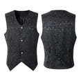 thumbnail image 2 of Chaleco Victoriano Steampunk Sunnimix Jacquard Negro XXXL para Hombre, 2 of 8