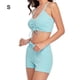thumbnail image 3 of Toystoory Traje de baño de mujer con cordón de Color sólido inalámbrico acolchado conjunto de baño de verano traje de baño de poliéster sin mangas Traje de baño Azul verde S Toystoory OD021111-21, 3 of 6