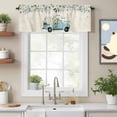 thumbnail image 2 of Teal Truck with Daisy Valance Curtain Spring Flower Plant Vintage Window Valances Rod Pocket Short Curtains Window Treatments for Kitchen Bedroom Bathroom Laundry 42" x 12", 2 of 9