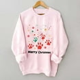 thumbnail image 2 of Pink Sweatshirts Women Christmas Outfits Crewneck Pullover Loose Long Sleeve Tops Xmas Tree Print Festive Clothes (XL, Pink 01), 2 of 6