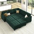 thumbnail image 4 of HONBAY Modern Sectional Sofa with Storage Seat Oversized Sofa Sets for Living Room and Apartment, Green, 4 of 10