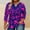 Purple women v neck floral blouses a1, variant on thefmos Women's Fall Winter V Neck 3/4 Sleeve Floral Ruffle Blouses for Women Plus Size Tops Casual Cute Trendy Pullover Tshirt Loose Fit Comfy Business Work Clothes, Blue 2XL