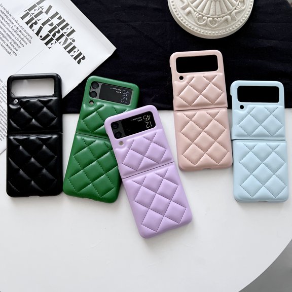 Back Cover For Samsung Galaxy Z Flip 4 Hybrid Soft Leather Silicone Slim Phone Case