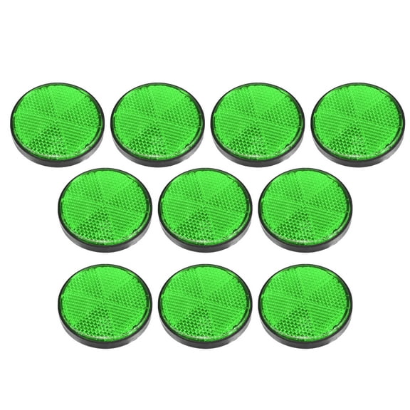 10 Pcs Round Stick-on Safety Spoke Reflective Self Adhesive Reflector for Motorcycle Bicycle Bike Green