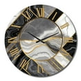 thumbnail image 2 of Designart "Marble Granite Agate with Gold Accents V" Modern Geometric Oversized Wall Clock, 2 of 5