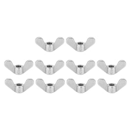 10Pcs M8 Wing Nuts – 304 Stainless Steel Butterfly Nuts, 8mm Inner Diameter, Silver, Rustproof Fastener Hardware