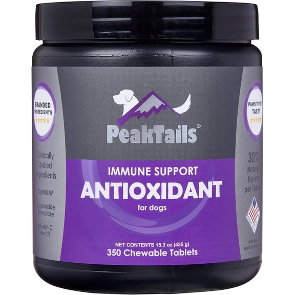 Daily Defense Antioxidant Supplement for Dogs – 350 Tablets with Superoxide Dismutase, MSM, Selenium, Vitamin C & E – Supports Immune Health