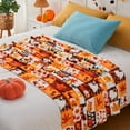 thumbnail image 7 of XGFHYJEH Halloween Blanket Decorations Indoor, Halloween Decoration Ornament, Flannel Blanket Pumpkin Sunflower Pattern Printed Cover Blanket Nap Blanket Travel Portable Quilt, 7 of 7