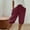 Wine, variant on ZZwxWA Knee Length Linen Shorts for Women Comfy Shorts Drawstring Elastic Waist Summer Casual Beach Shorts