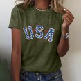 thumbnail image 4 of GERsome 4th of July T-Shirt American Flag Shirts for Women Short Sleeve Crewneck USA Print Patriotic Tops Stars and Stripes Tees S-2XL, 4 of 4