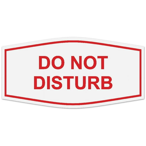 Signs ByLITA Fancy Do Not Disturb Sign - Laser-Engraved Lettering | Durable ABS Plastic | Vibrant Colors | Powerful Foam Tape (White/Red) - Large