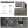 thumbnail image 3 of 8 Piece Patio Furniture Set with 44" Propane Gas Fire Pit Table, Outdoor Sectional Conversation Set Wicker Rattan Sofa Set with Coffee Table, 3 of 6