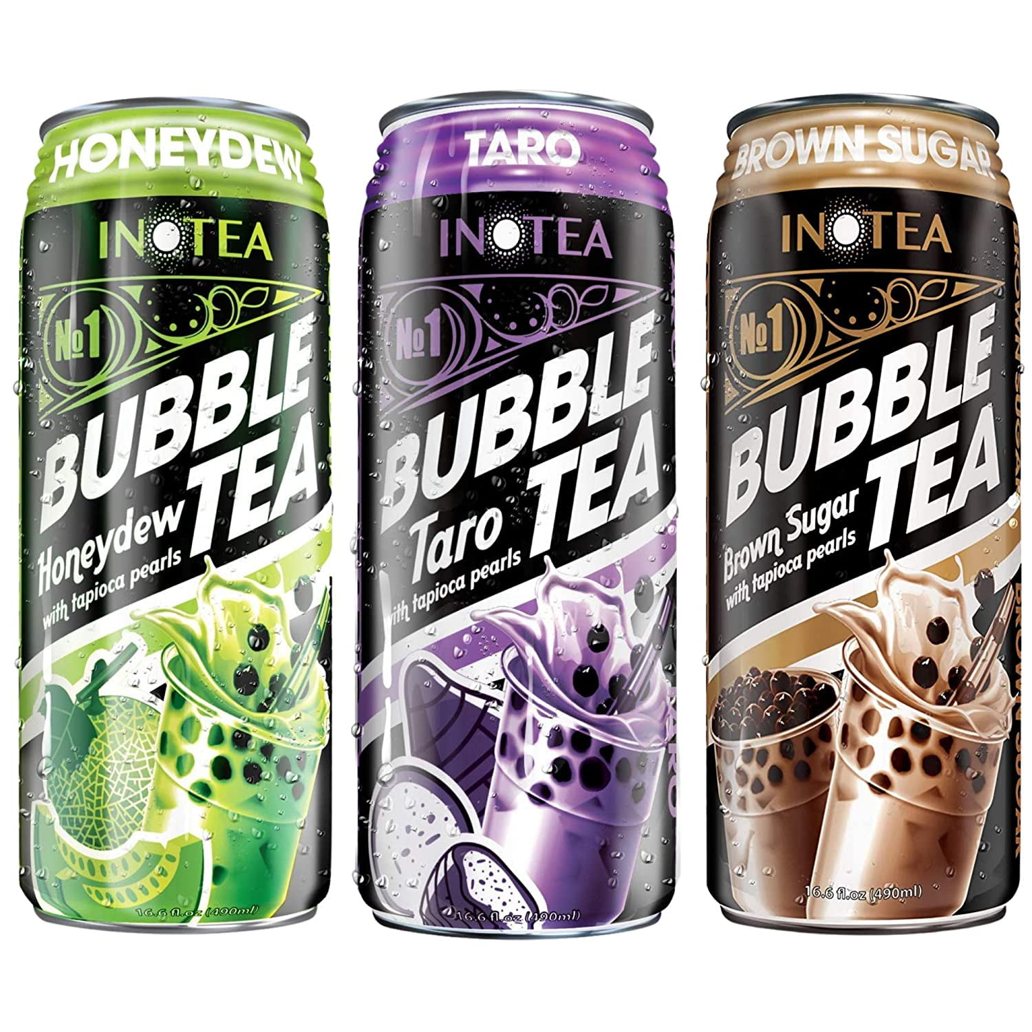 Munchie Box Bubble Tea Variety Bundle Boba In A Can 1 Flavor Of Each Brown Sugar Milk Tea Taro And Honeydew 3 Cans Total Instant Ready To Drink Boba Gift Walmart Com