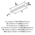 thumbnail image 6 of Amerock Maymont 8-13/16 inch (224mm) Center-to-Center Rectangle Polished Chrome Cabinet Pull Backplate, 6 of 7