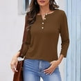 thumbnail image 2 of ZyeKqe Plus Size Shirts for Women Button V Neck Long Sleeve Tops Dressy Loose Fitted Tees Tunic Top Casual Blouses, 2 of 5