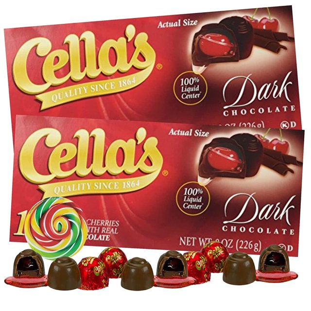 Cella's Dark Chocolate Covered Cherries, Valentine's Day Candy, Pack of