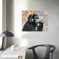 thumbnail image 4 of Acheng Graffiti Wall Decor Banksy Canvas Wall Art Print Dj Thinking Monkey with Headphones Painting Artwork Pop Street Graffiti Poster Framed Colorful Picture for Home Music, 4 of 6